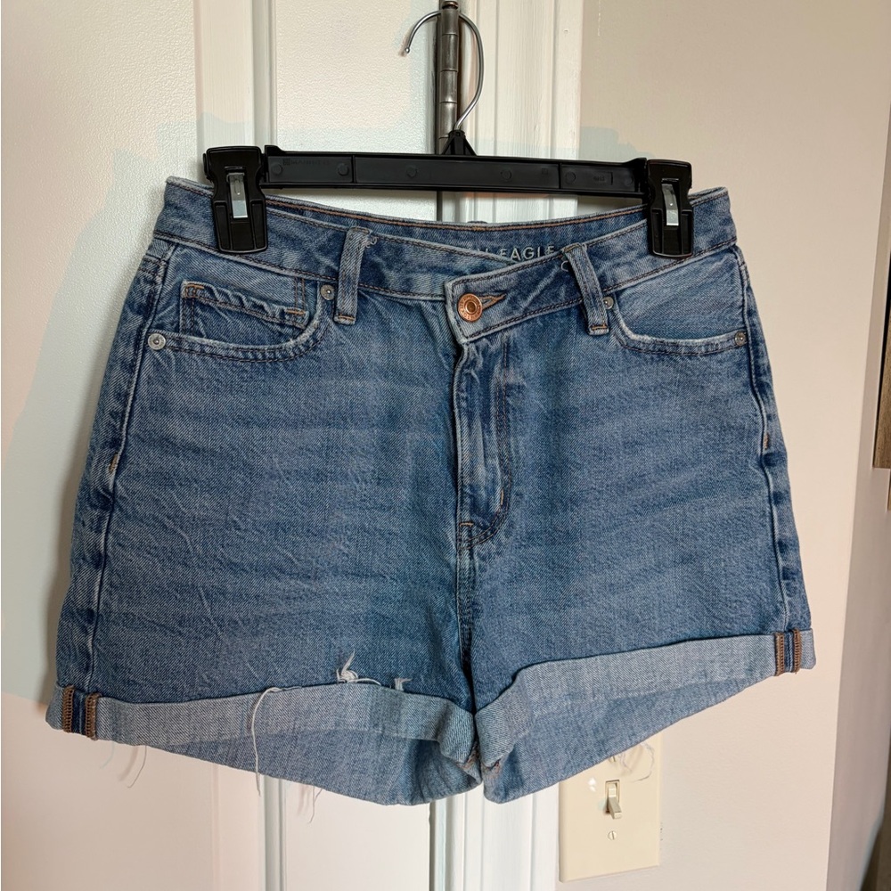 American Eagle Outfitters Light Blue Rolled Hem Denim Shorts